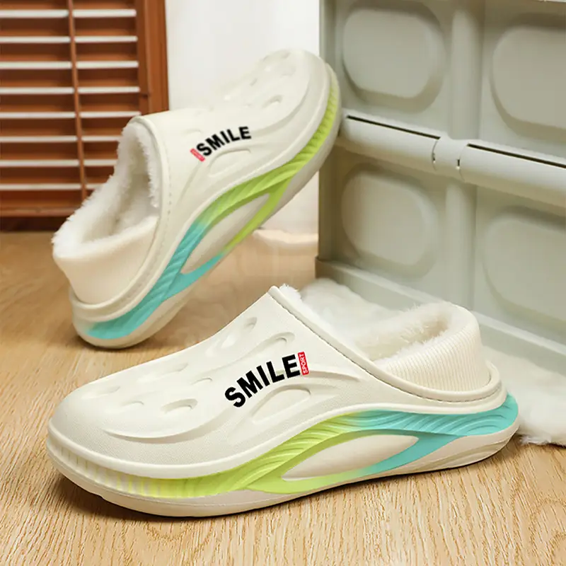 Couple's Cotton Shoes 2025 Winter New Style Men's and Women's Fleece-Lined Home Casual Closed-Back Cotton Shoes Non-Slip Home Slippers with Extra Cotton