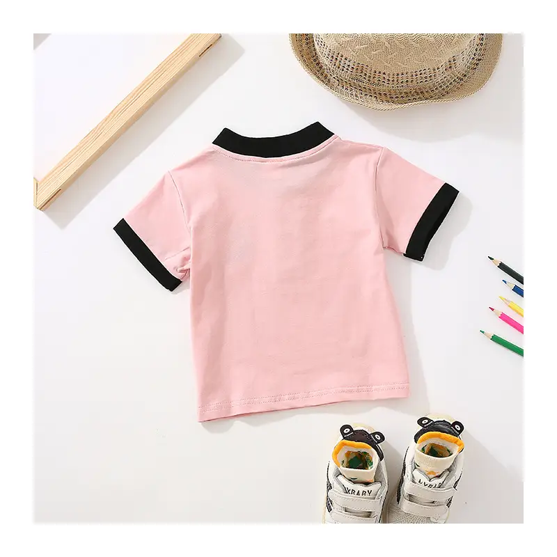 Kids Korean Style Short Sleeve Polo Shirt & Shorts Set