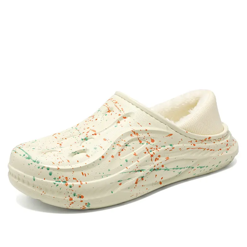 Fleece-Lined and Cotton-Padded Clogs for Outdoor Wear, Cotton Slippers for Home, High-End Feel, Slip-On Winter Starry Cotton Shoes for Men - Image 7