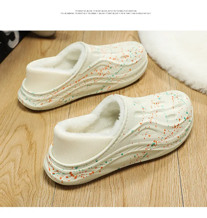 Fleece-Lined and Cotton-Padded Clogs for Outdoor Wear, Cotton Slippers for Home, High-End Feel, Slip-On Winter Starry Cotton Shoes for Men — feature 19
