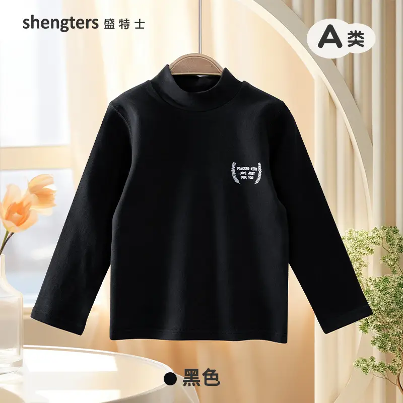 Children's Black Pure Cotton Long Sleeve T-Shirt - Image 3