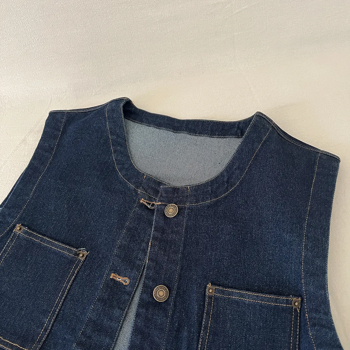Vintage Denim Vest Jacket with Sunglasses & Sleeveless Layered Vest — feature 11