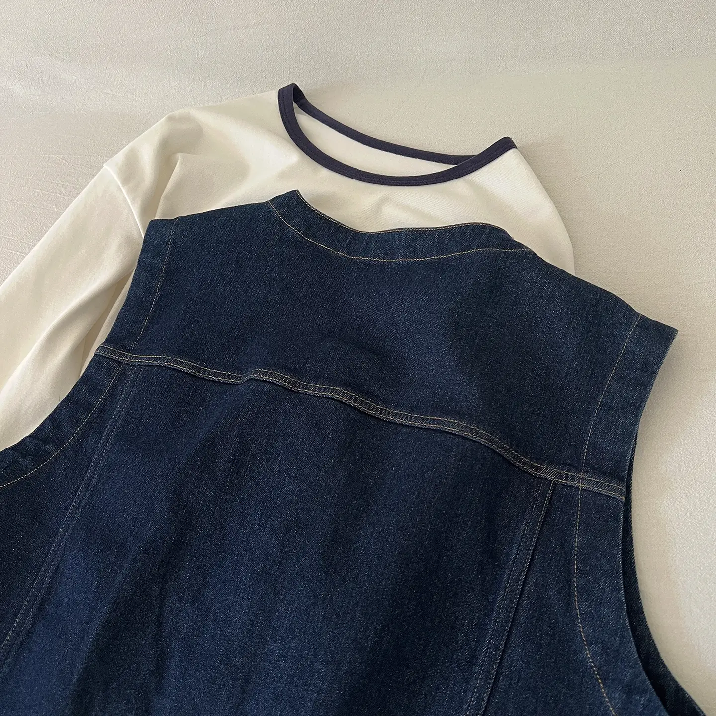 Vintage Denim Vest Jacket with Sunglasses & Sleeveless Layered Vest — feature 13