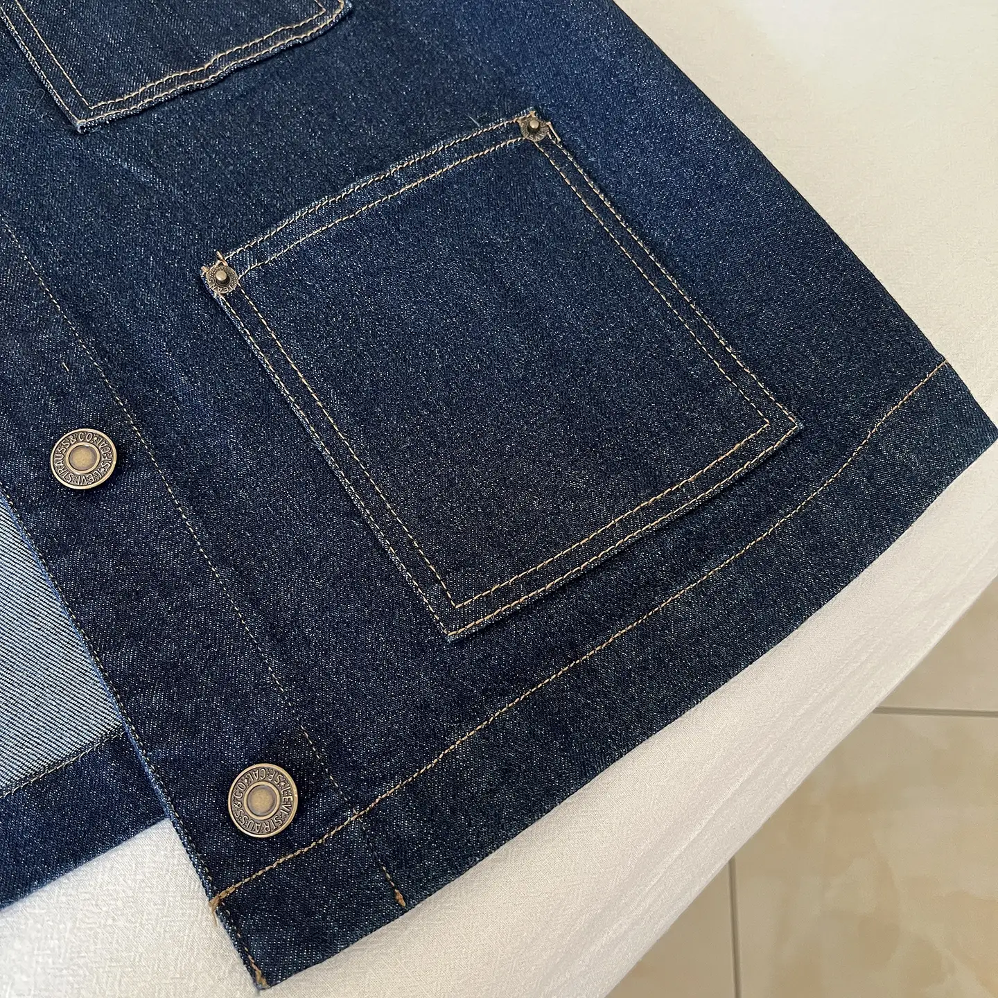 Vintage Denim Vest Jacket with Sunglasses & Sleeveless Layered Vest — feature 16