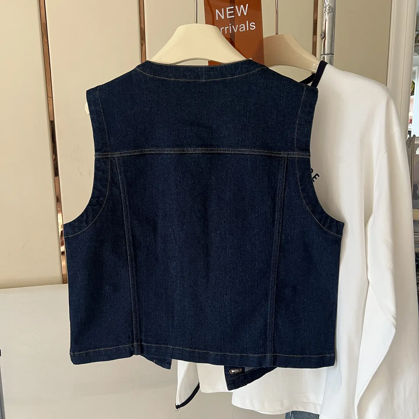 Vintage Denim Vest Jacket with Sunglasses & Sleeveless Layered Vest — feature 6