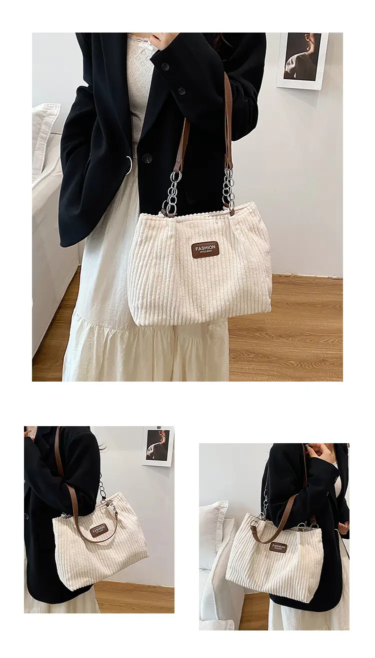 2025 New Spring Handbags Velvet Tote Bag Set — feature 12