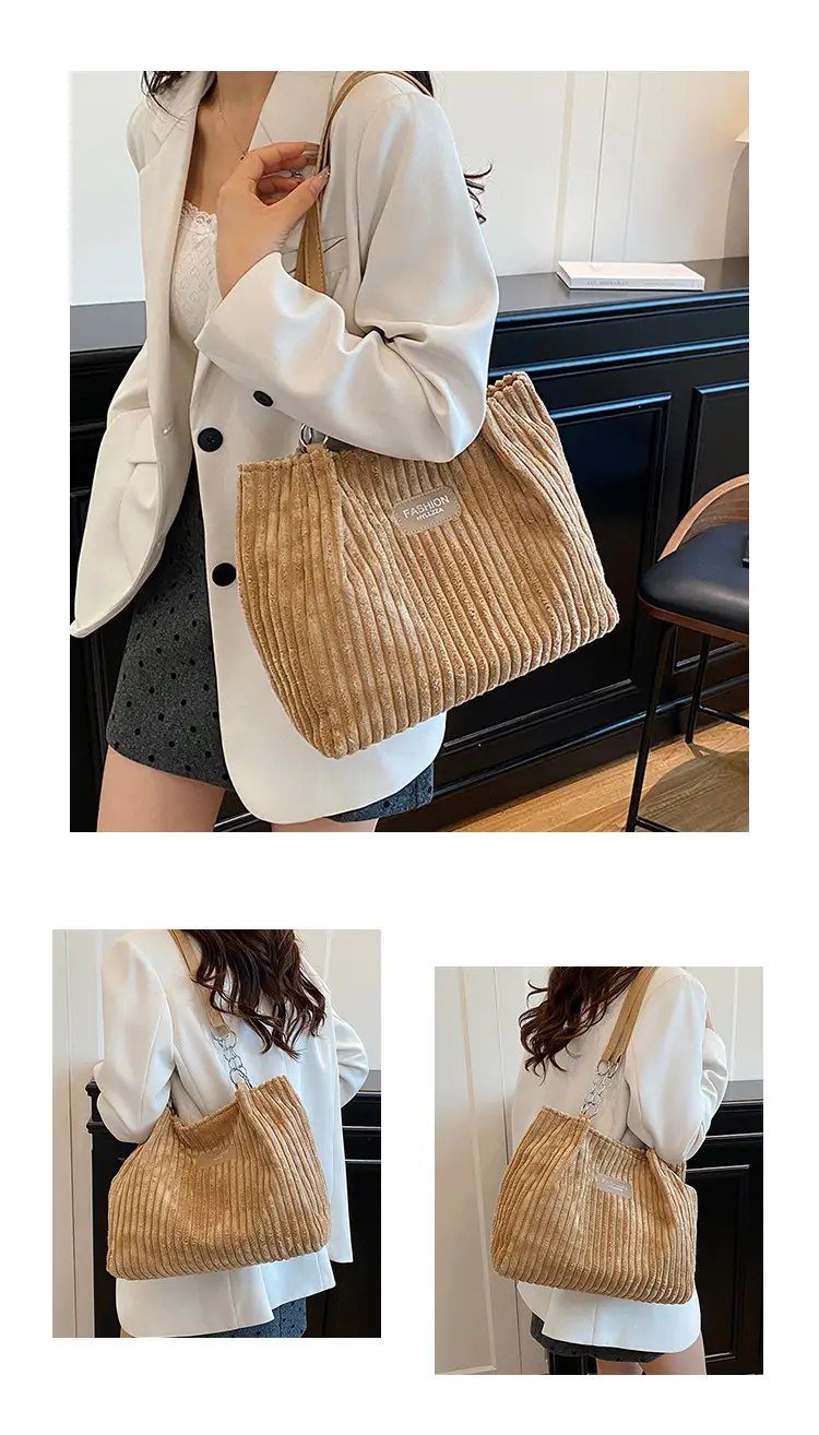 2025 New Spring Handbags Velvet Tote Bag Set — feature 9