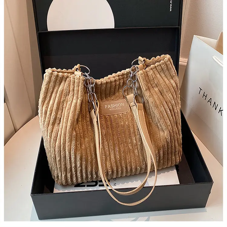 2025 New Spring Handbags Velvet Tote Bag Set - Image 4