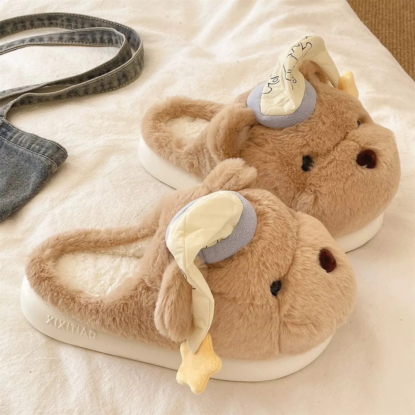 Cute Bear Plush Winter Slippers for Women - Image 4