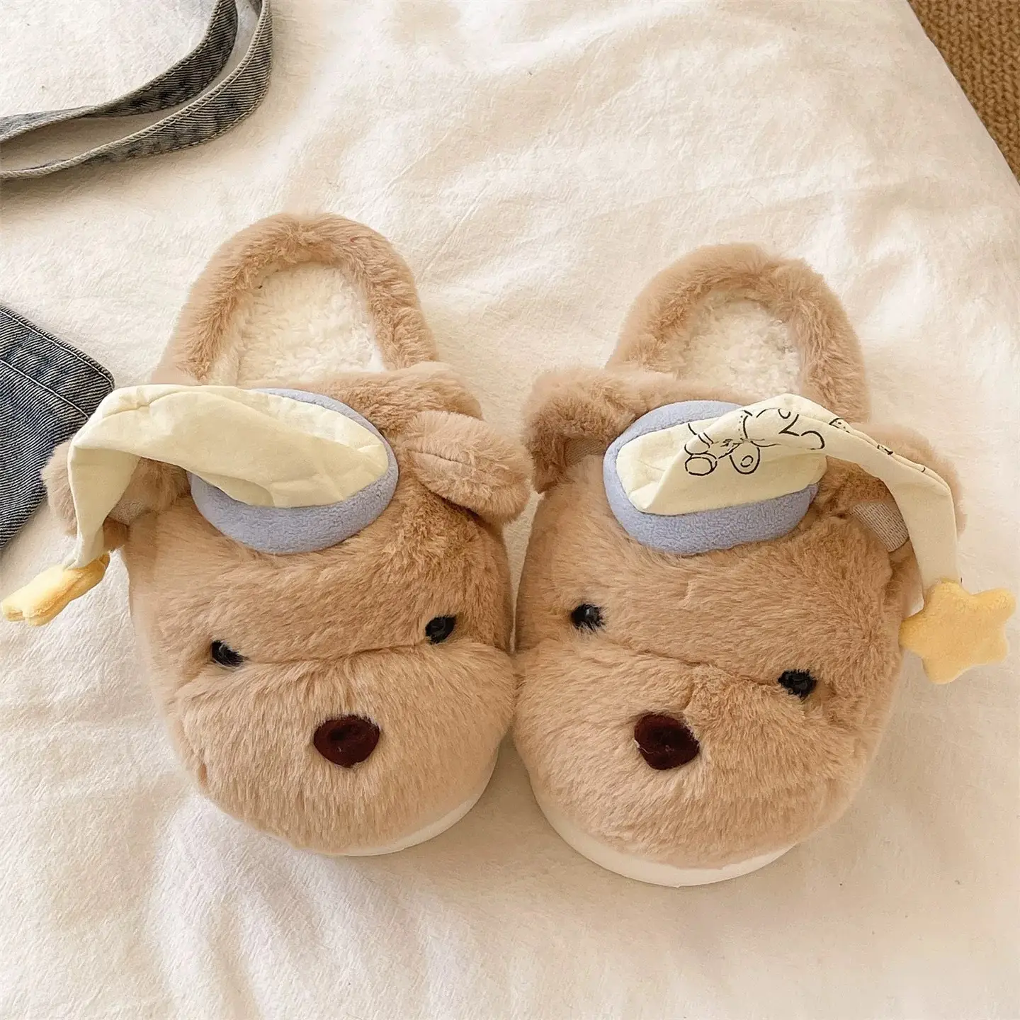 Cute Bear Plush Winter Slippers for Women - Image 5