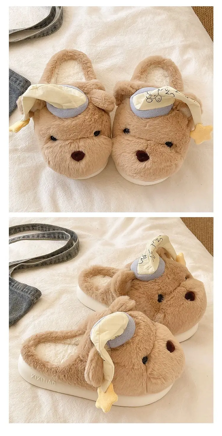Cute Bear Plush Winter Slippers for Women — feature 4