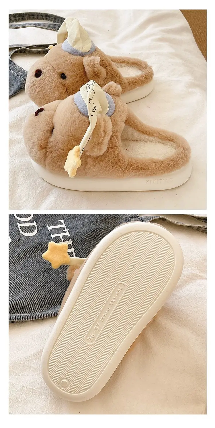 Cute Bear Plush Winter Slippers for Women — feature 5