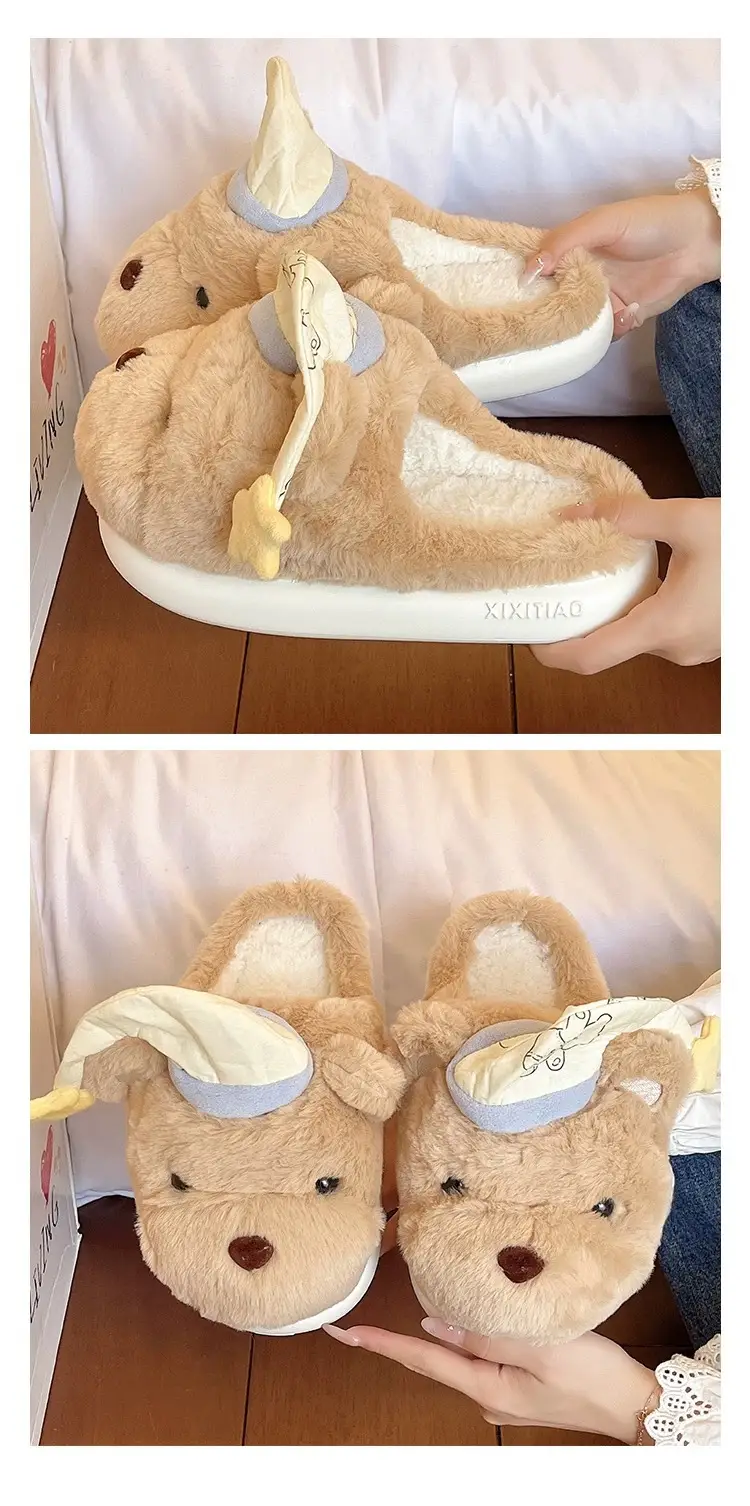 Cute Bear Plush Winter Slippers for Women — feature 6
