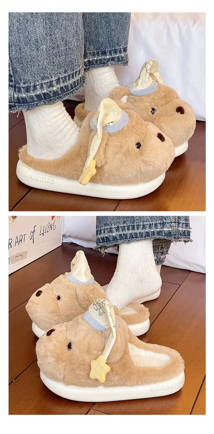Cute Bear Plush Winter Slippers for Women — feature 8
