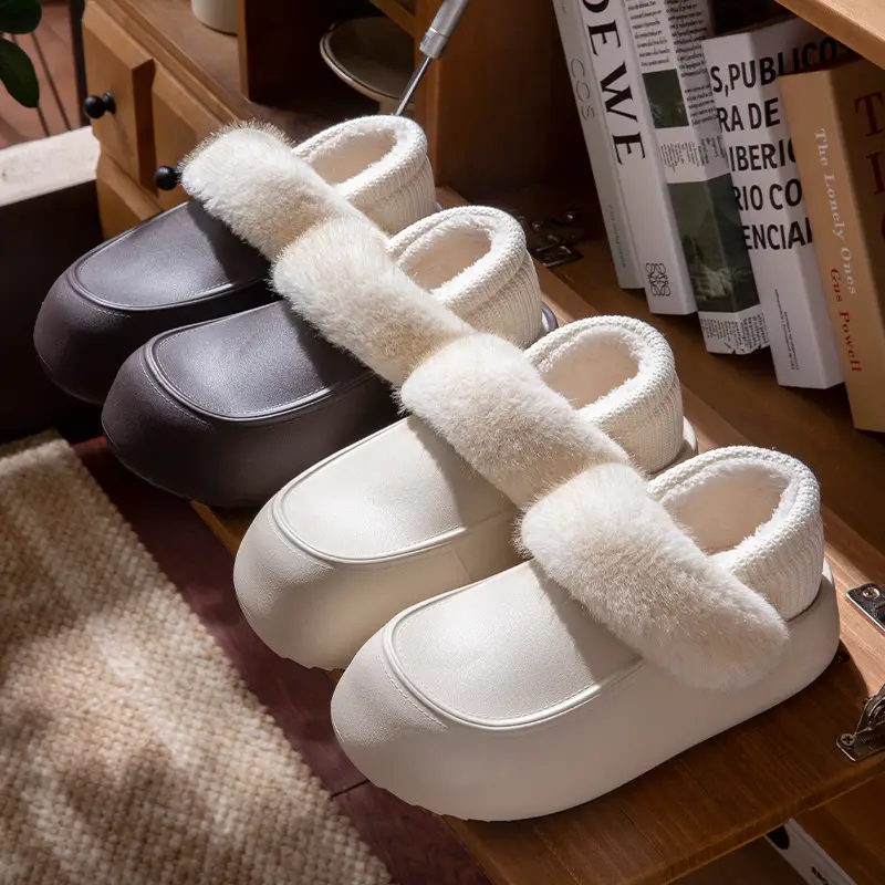 Stuffed Warm Cotton Slippers for Men 2025 New Autumn and Winter Indoor Home Non-Slip Thick-Soled Cotton Slippers for Women