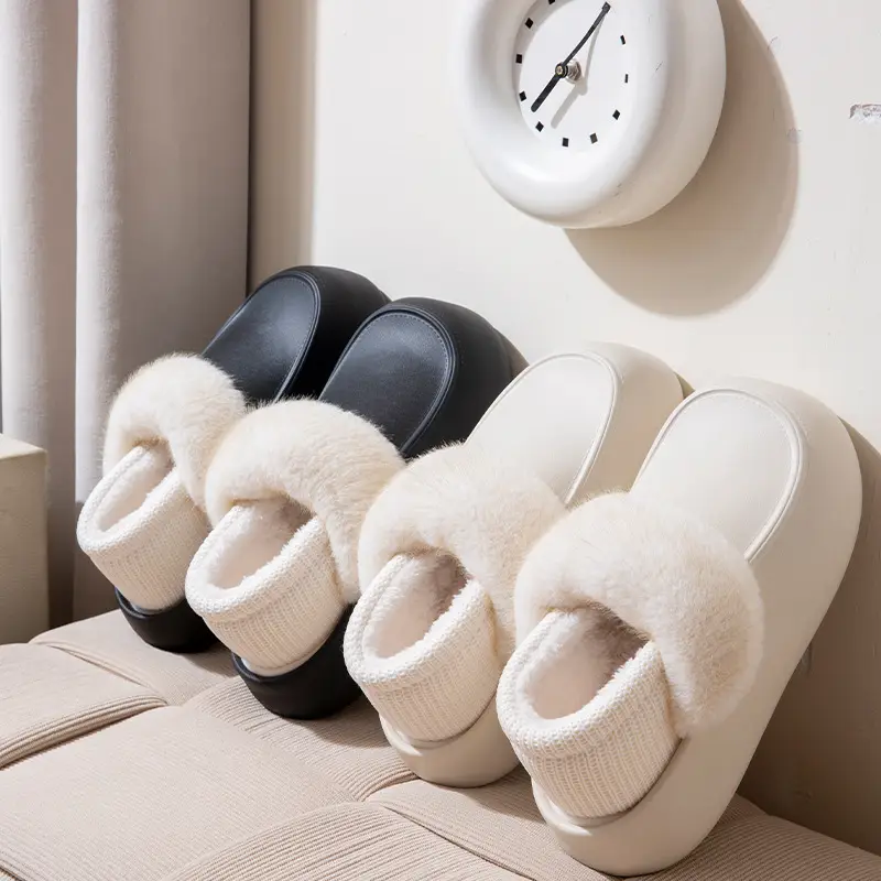 Stuffed Warm Cotton Slippers for Men 2025 New Autumn and Winter Indoor Home Non-Slip Thick-Soled Cotton Slippers for Women