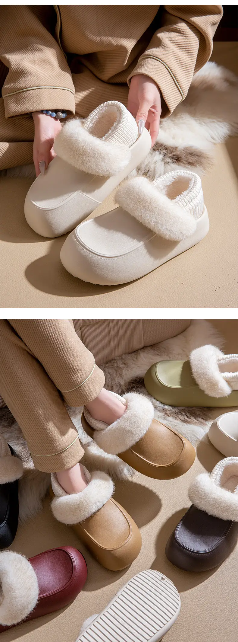 Stuffed Warm Cotton Slippers for Men 2025 New Autumn and Winter Indoor Home Non-Slip Thick-Soled Cotton Slippers for Women — feature 10