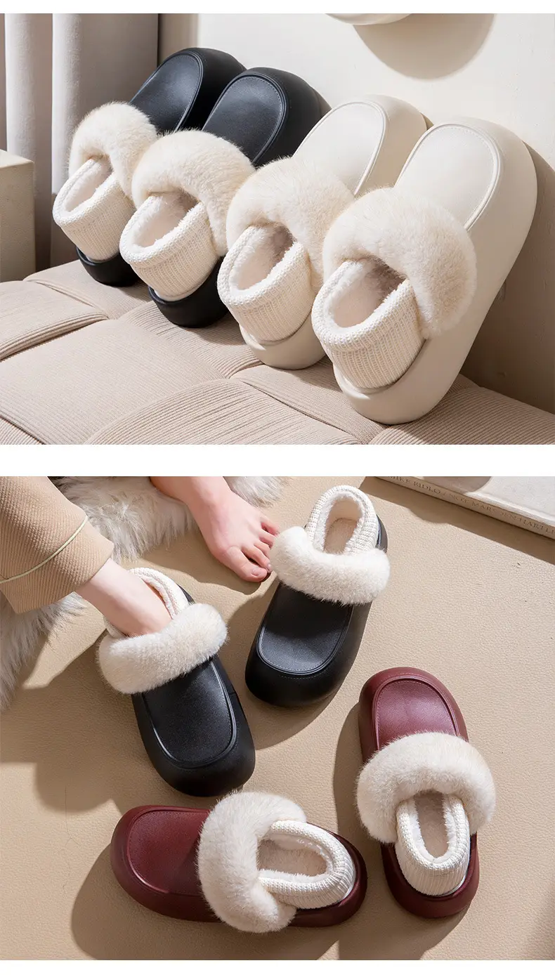 Stuffed Warm Cotton Slippers for Men 2025 New Autumn and Winter Indoor Home Non-Slip Thick-Soled Cotton Slippers for Women — feature 8