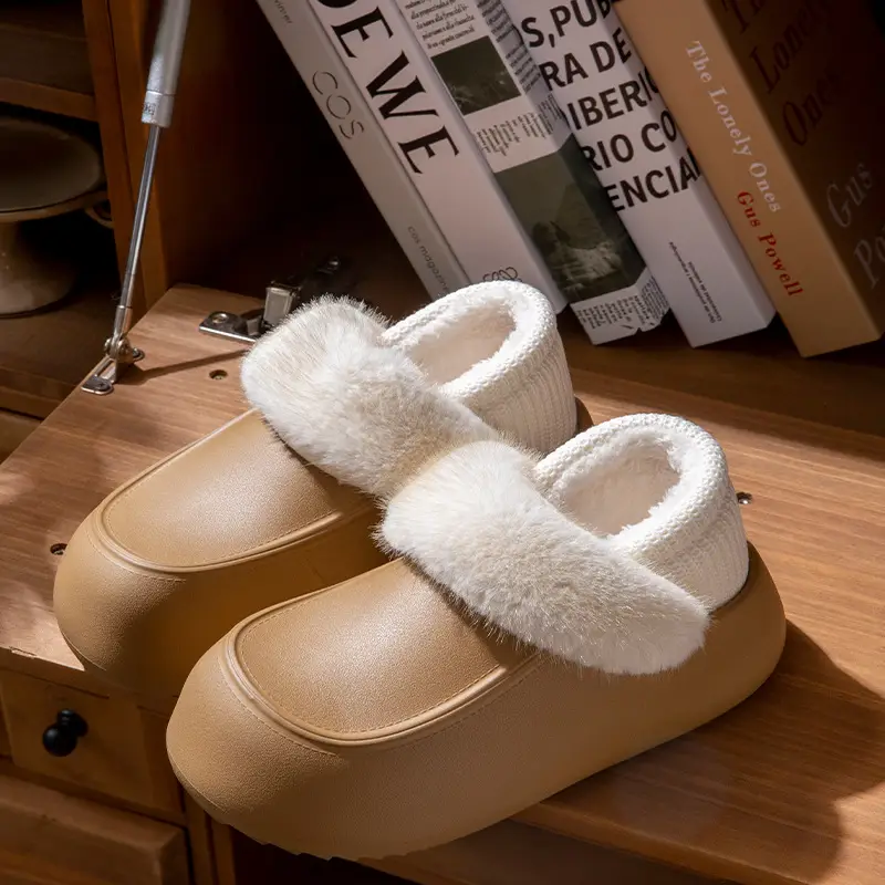 Stuffed Warm Cotton Slippers for Men 2025 New Autumn and Winter Indoor Home Non-Slip Thick-Soled Cotton Slippers for Women