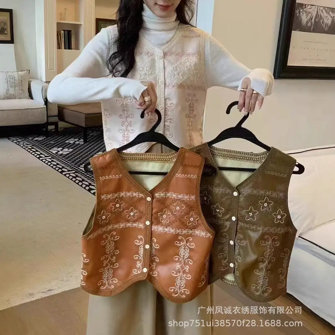 Early Autumn Bohemian Heavy Embroidery Vest Vest Women's Travel Wear Western Vest Top - Image 14