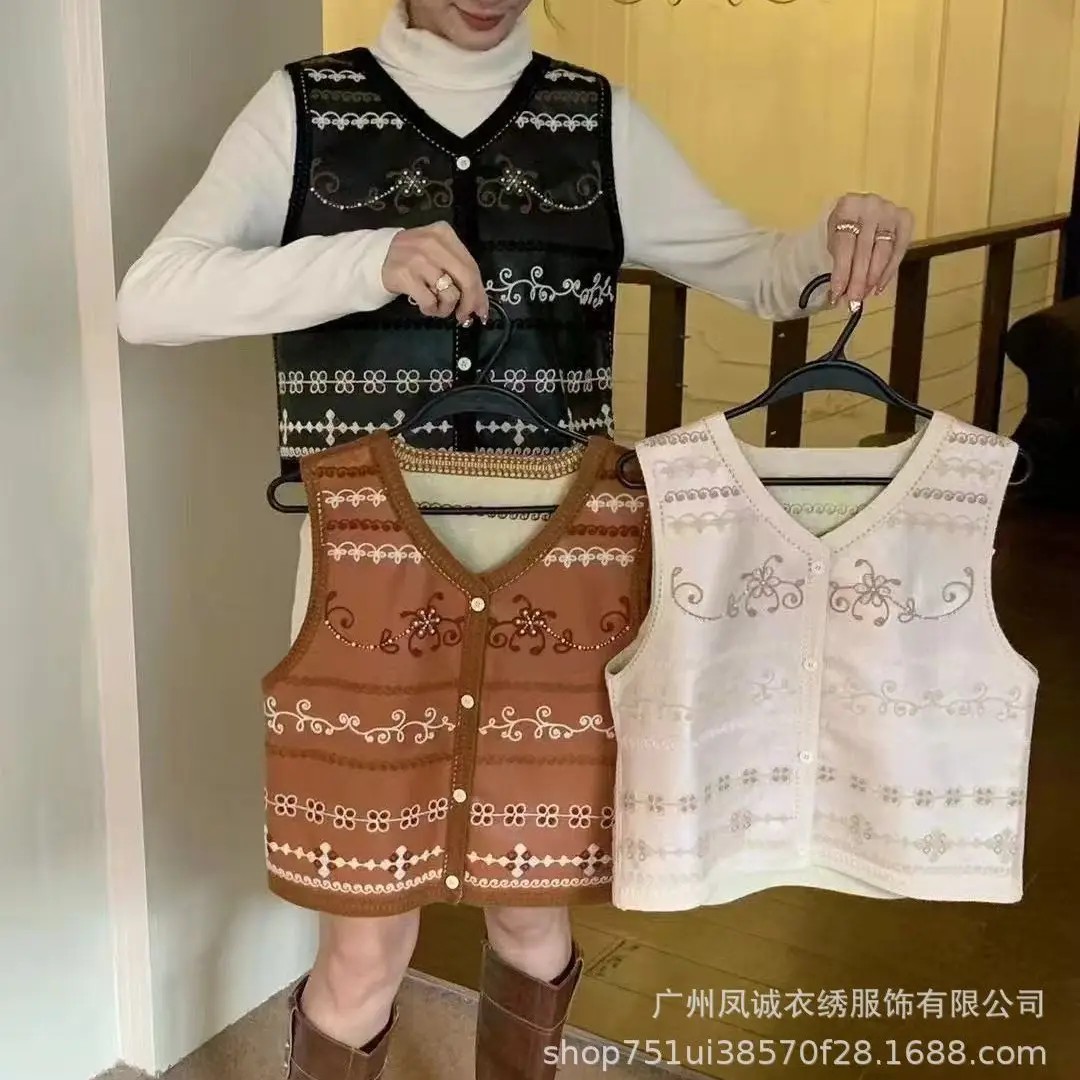 Early Autumn Bohemian Heavy Embroidery Vest Vest Women's Travel Wear Western Vest Top - Image 15
