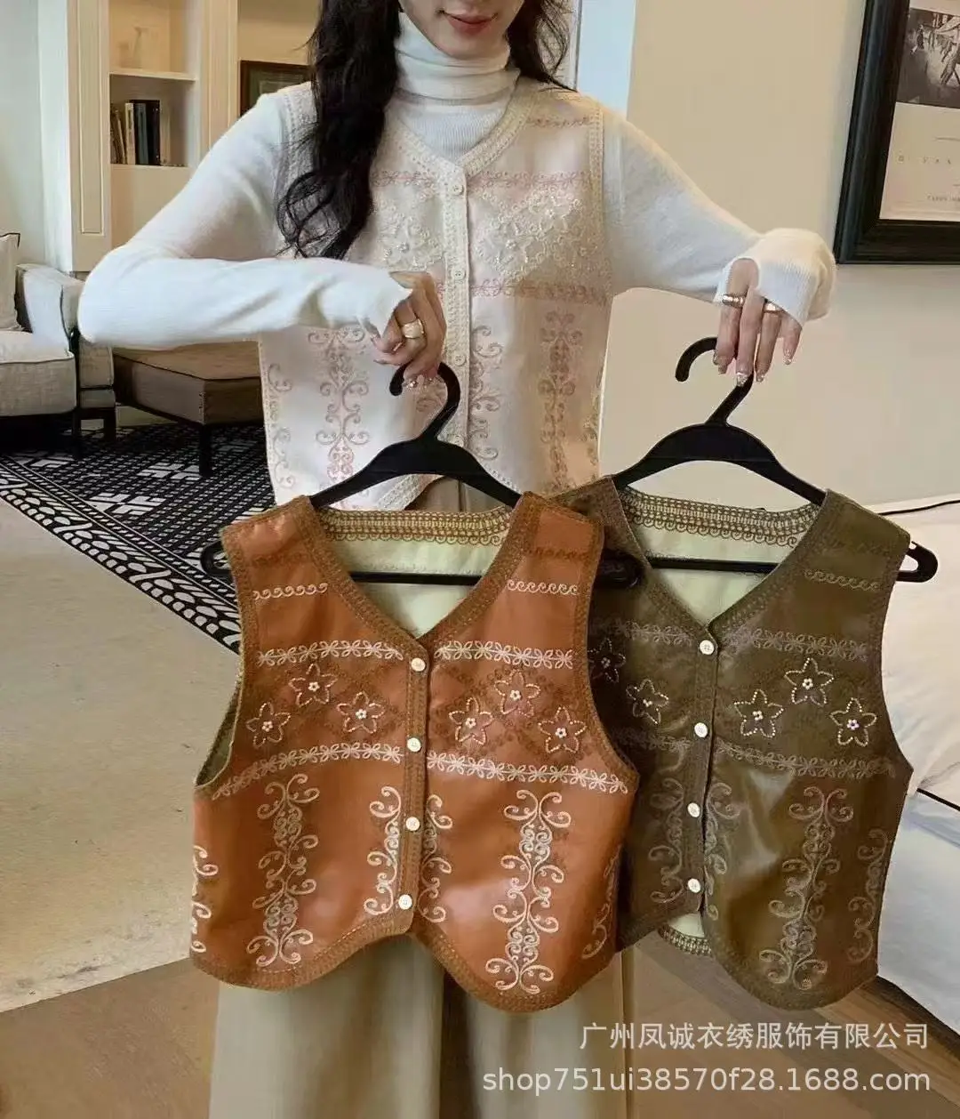 Early Autumn Bohemian Heavy Embroidery Vest Vest Women's Travel Wear Western Vest Top — feature 2