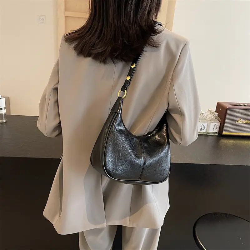Women's Brown PU Leather Shoulder Bag Autumn Winter - Image 6