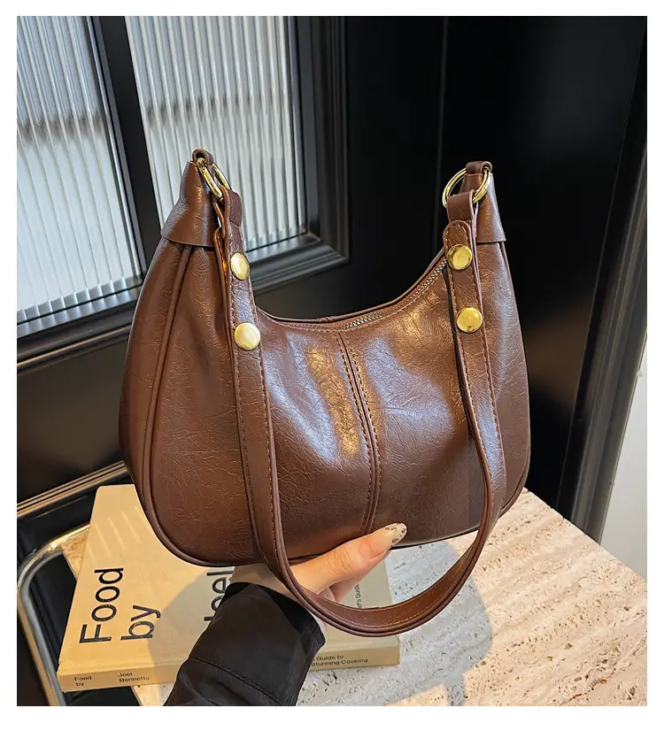 Women's Brown PU Leather Shoulder Bag Autumn Winter — feature 1