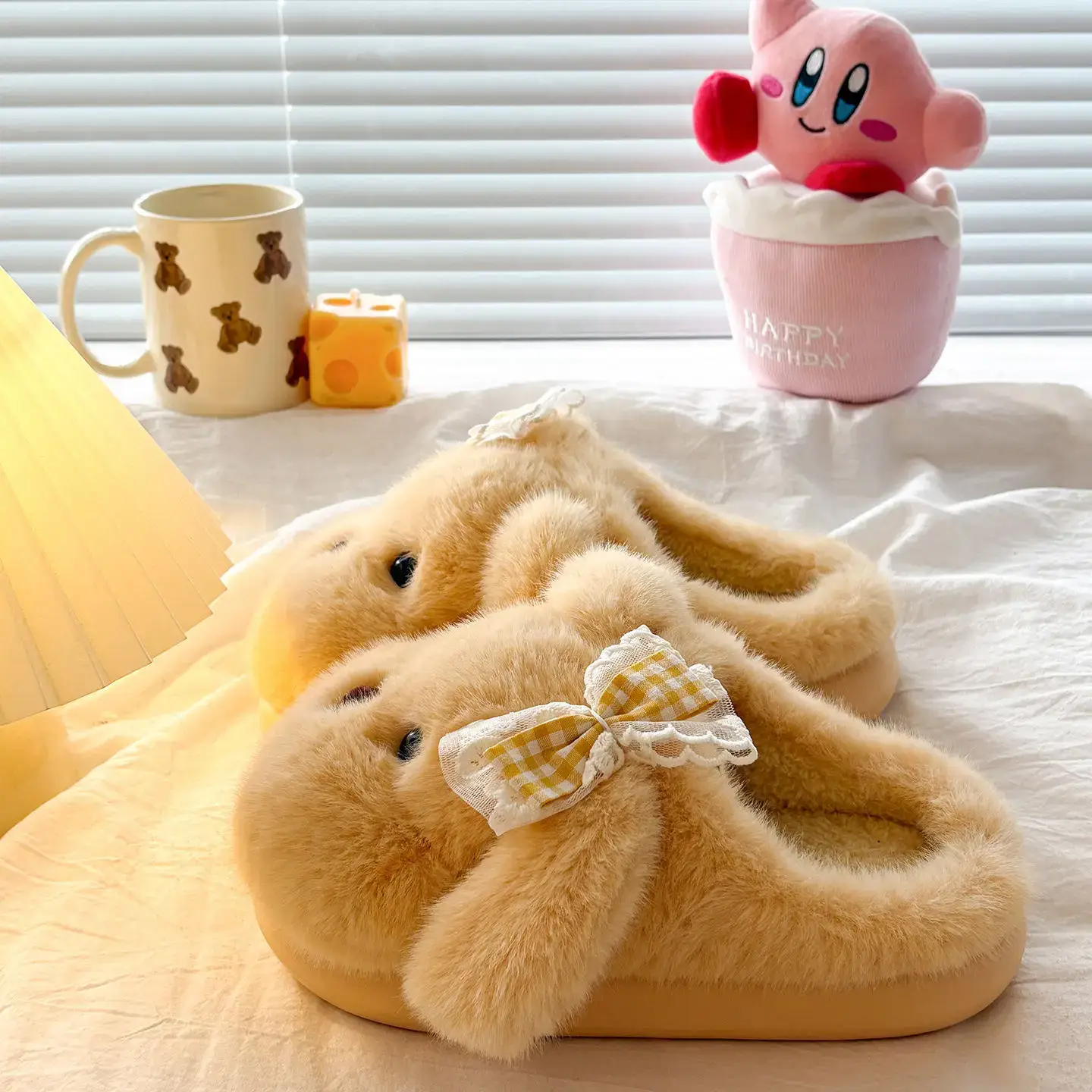 2025 Cartoon Bow Stuffed Cotton Slippers for Girls - Image 4