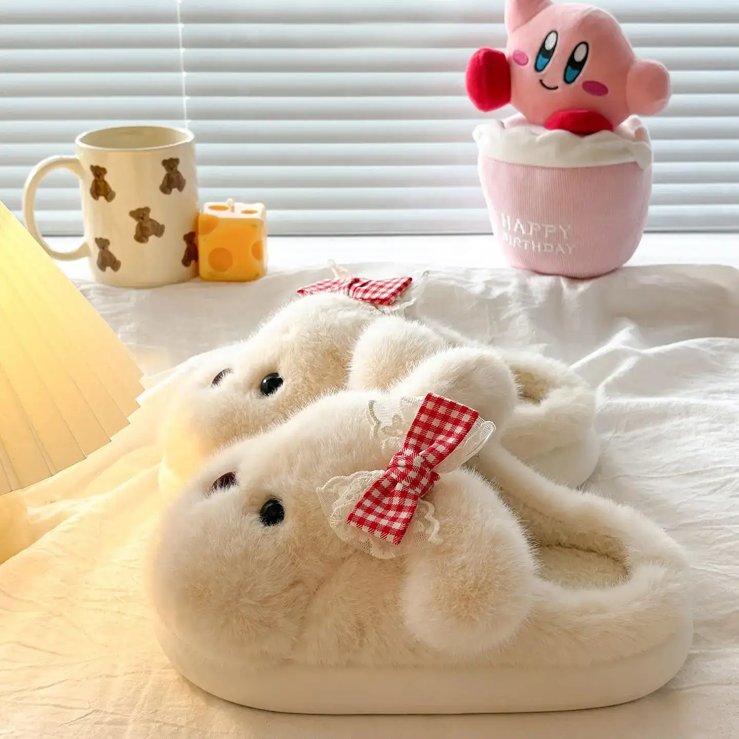2025 Cartoon Bow Stuffed Cotton Slippers for Girls - Image 5