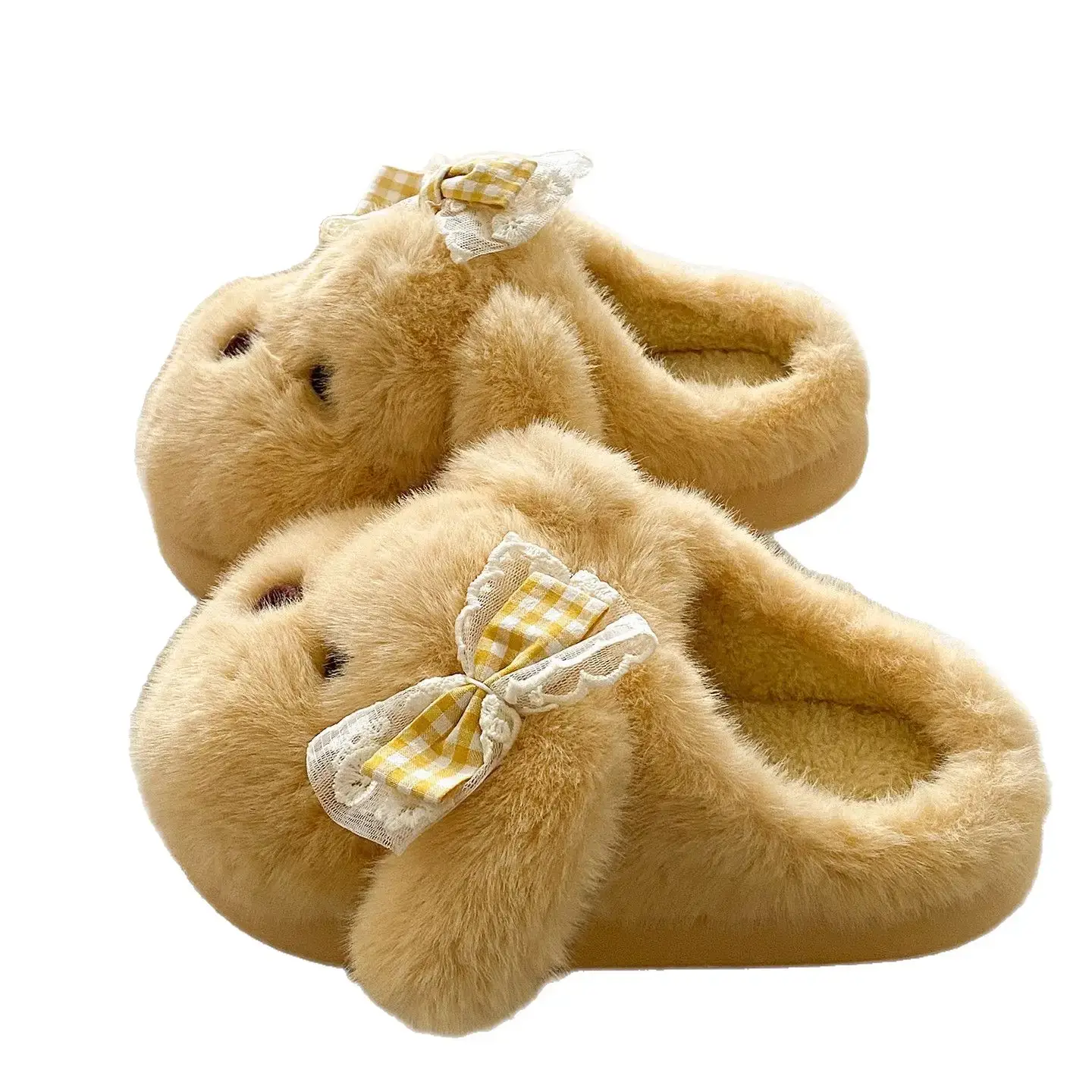 2025 Cartoon Bow Stuffed Cotton Slippers for Girls - Image 6