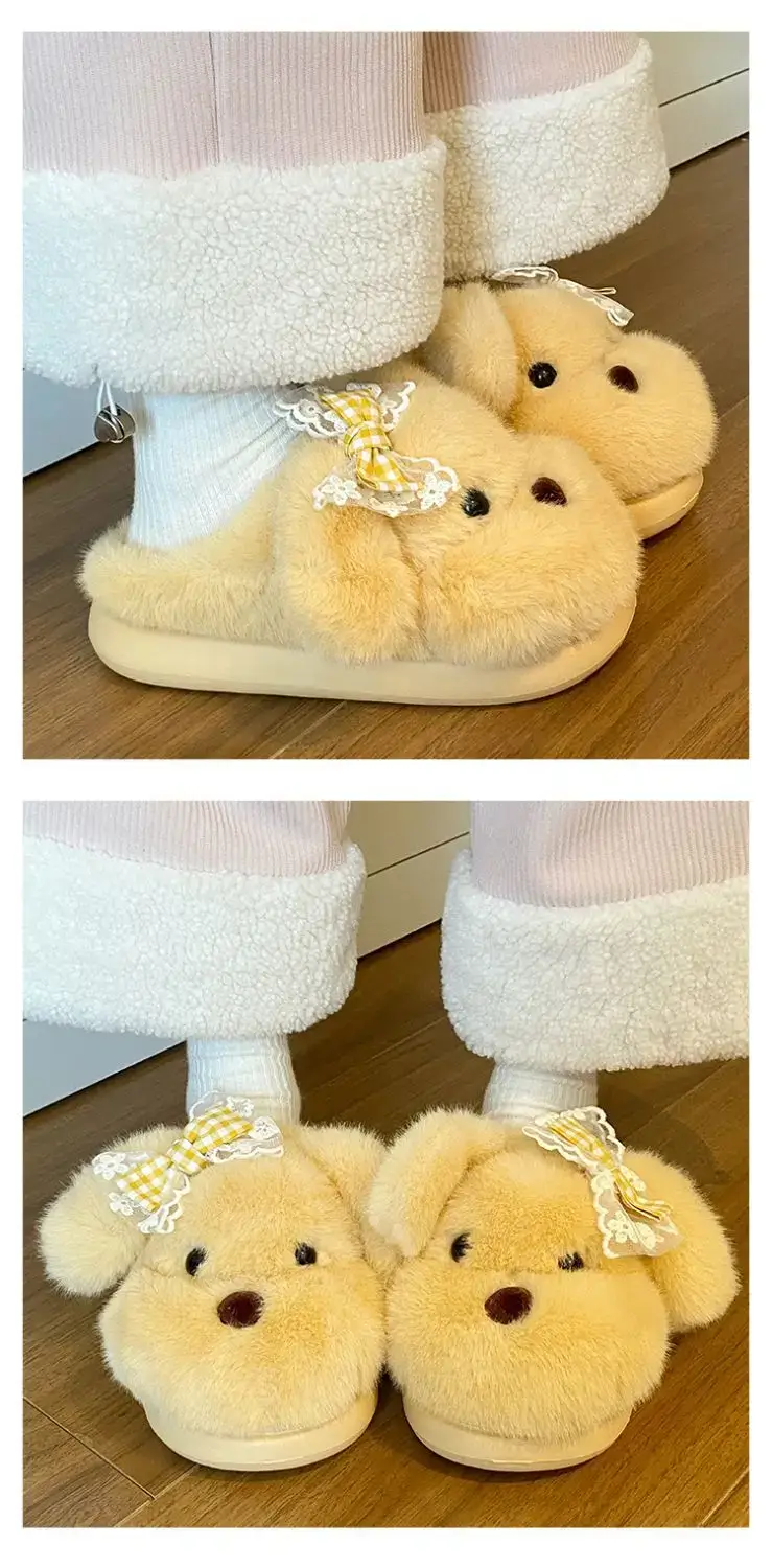 2025 Cartoon Bow Stuffed Cotton Slippers for Girls — feature 15