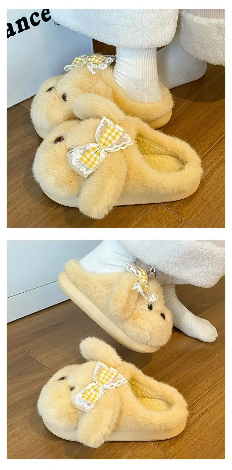 2025 Cartoon Bow Stuffed Cotton Slippers for Girls — feature 16