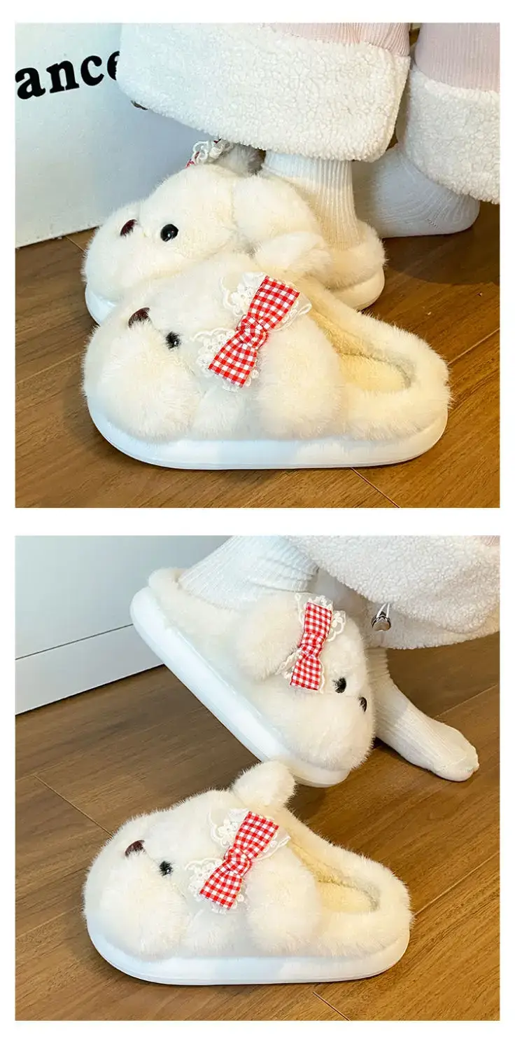 2025 Cartoon Bow Stuffed Cotton Slippers for Girls — feature 17