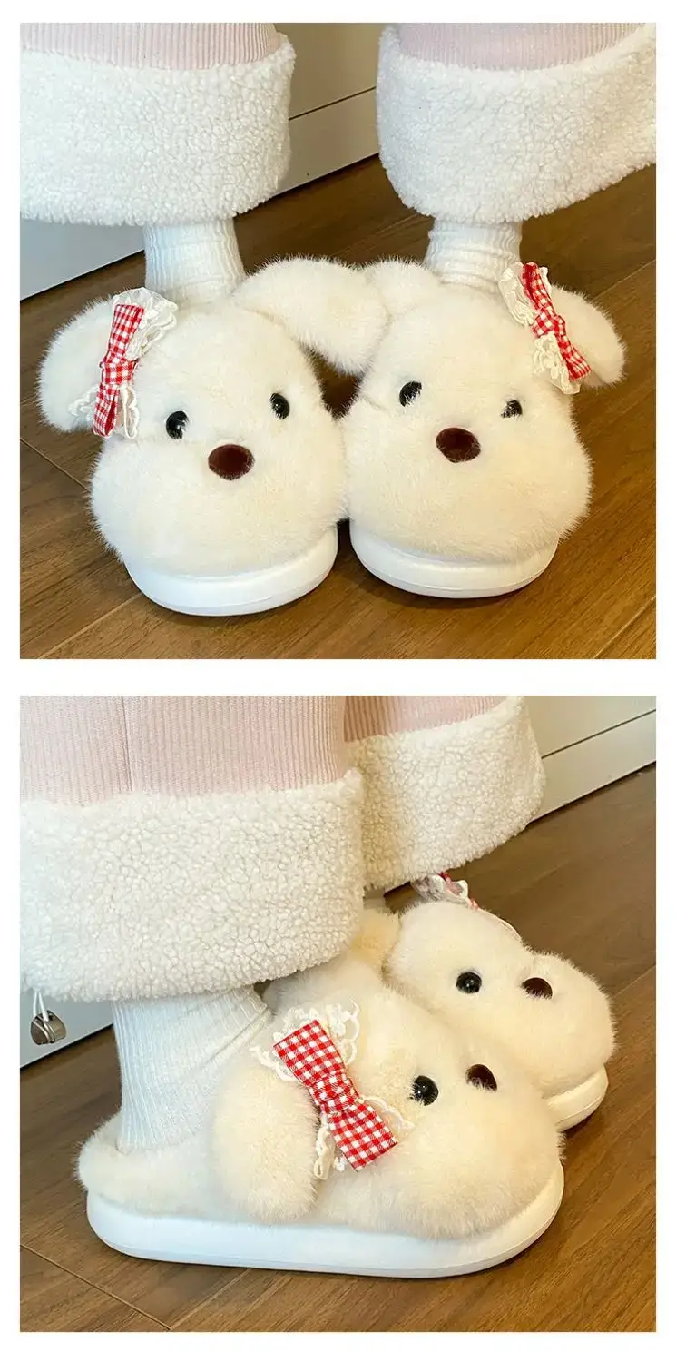 2025 Cartoon Bow Stuffed Cotton Slippers for Girls — feature 18