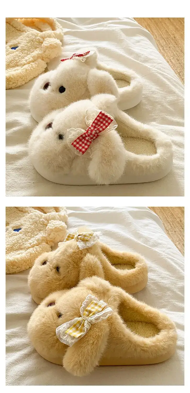 2025 Cartoon Bow Stuffed Cotton Slippers for Girls — feature 21