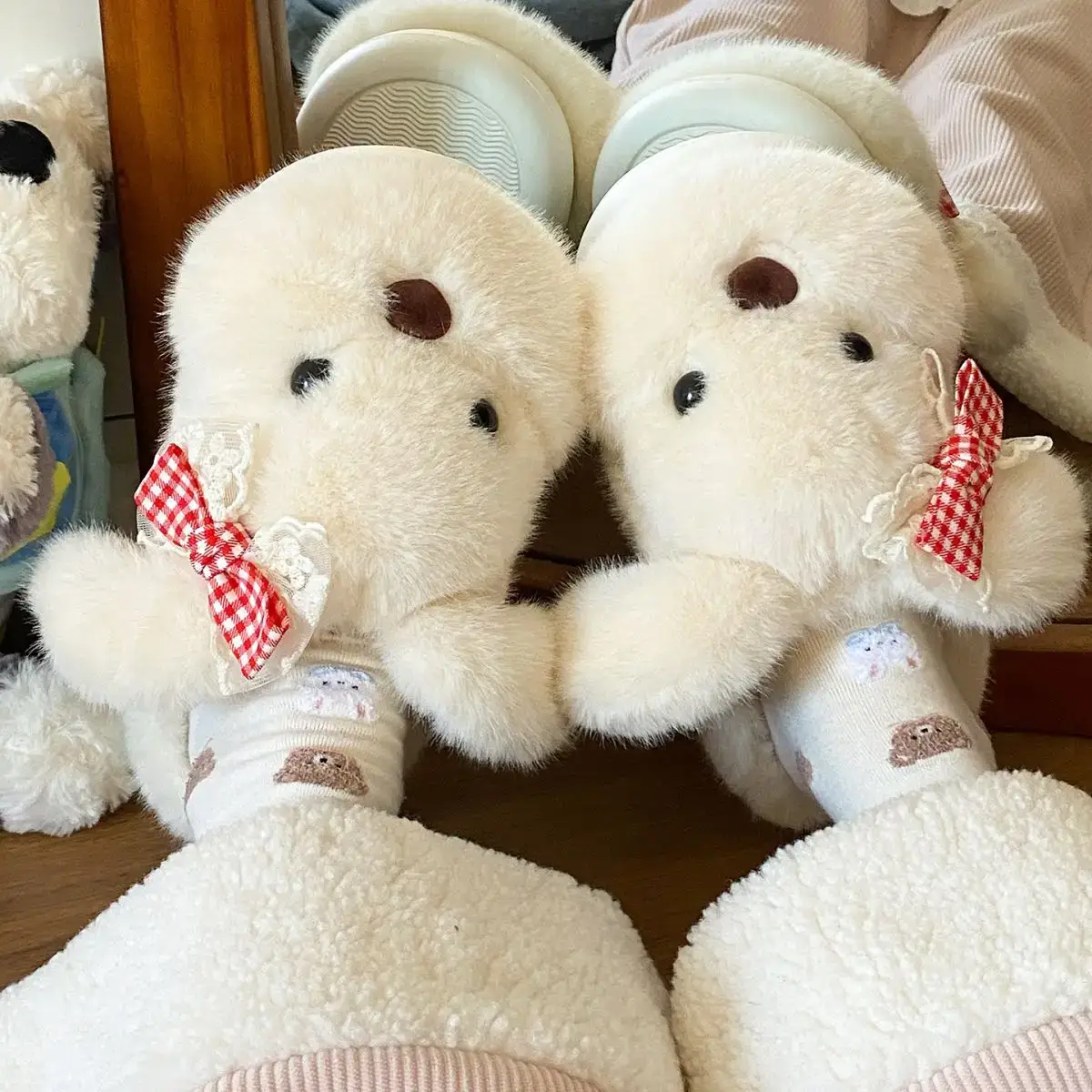 2025 Cartoon Bow Stuffed Cotton Slippers for Girls — feature 24