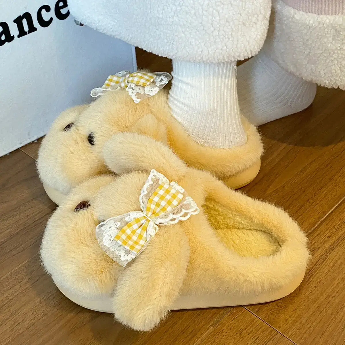 2025 Cartoon Bow Stuffed Cotton Slippers for Girls — feature 27