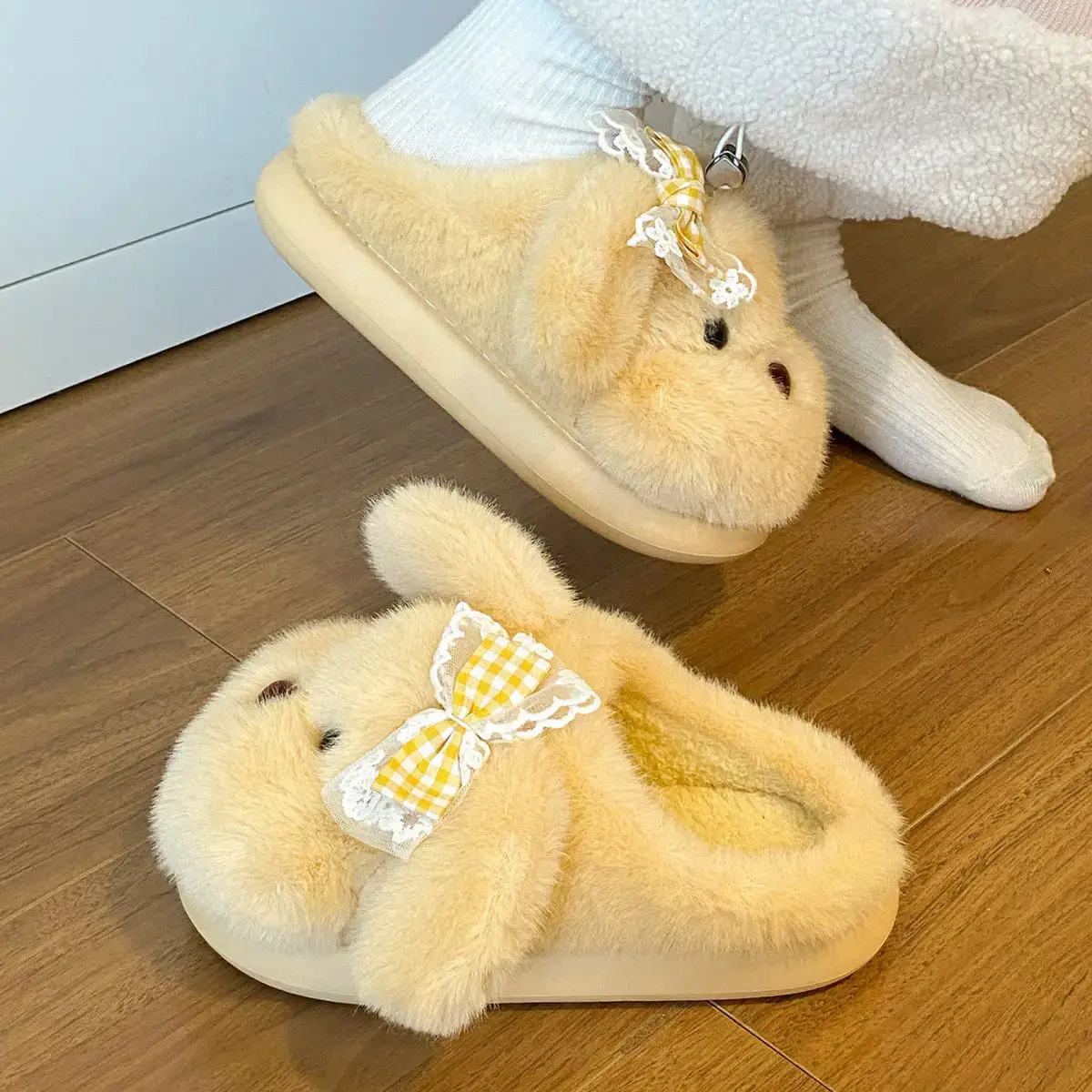 2025 Cartoon Bow Stuffed Cotton Slippers for Girls — feature 28