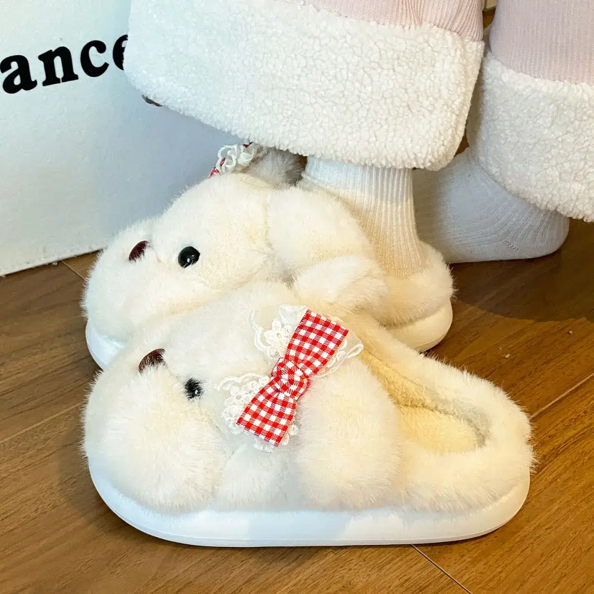 2025 Cartoon Bow Stuffed Cotton Slippers for Girls — feature 30