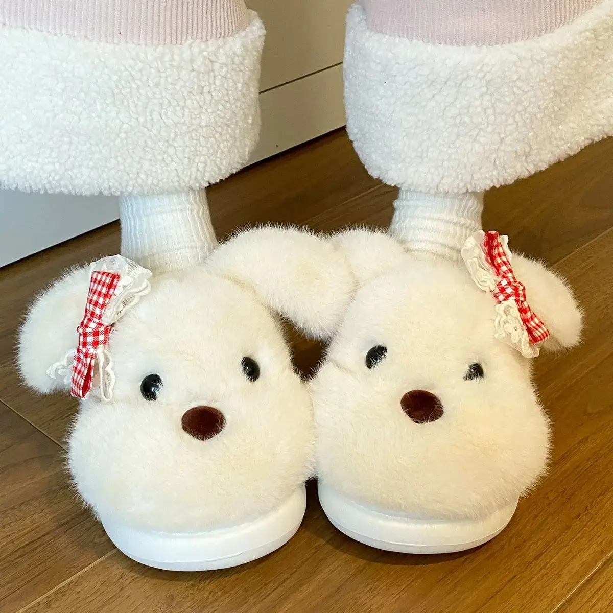 2025 Cartoon Bow Stuffed Cotton Slippers for Girls — feature 31