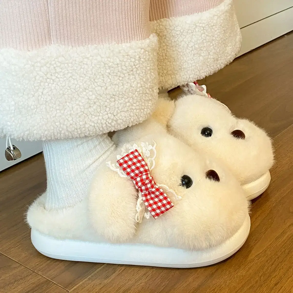 2025 Cartoon Bow Stuffed Cotton Slippers for Girls — feature 32