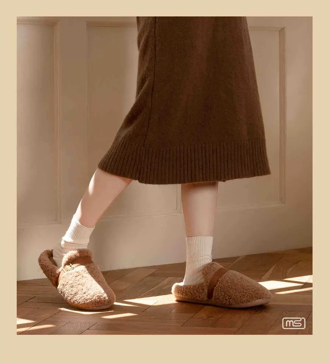 Mingsheng Plush Slippers for Women 2025 New Autumn and Winter Anti-Slip Home Warm Cotton Slippers for Men — feature 9