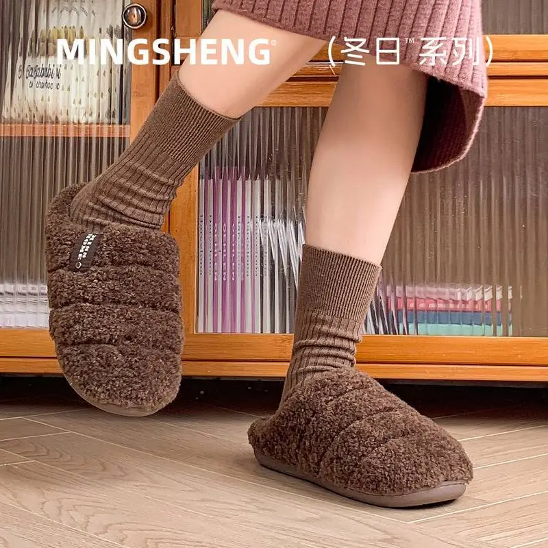 Cotton Slippers for Women Winter 2025 New Indoor Home Household Non-Slip Warm Plus Plush Slippers for Men Winter - Image 8