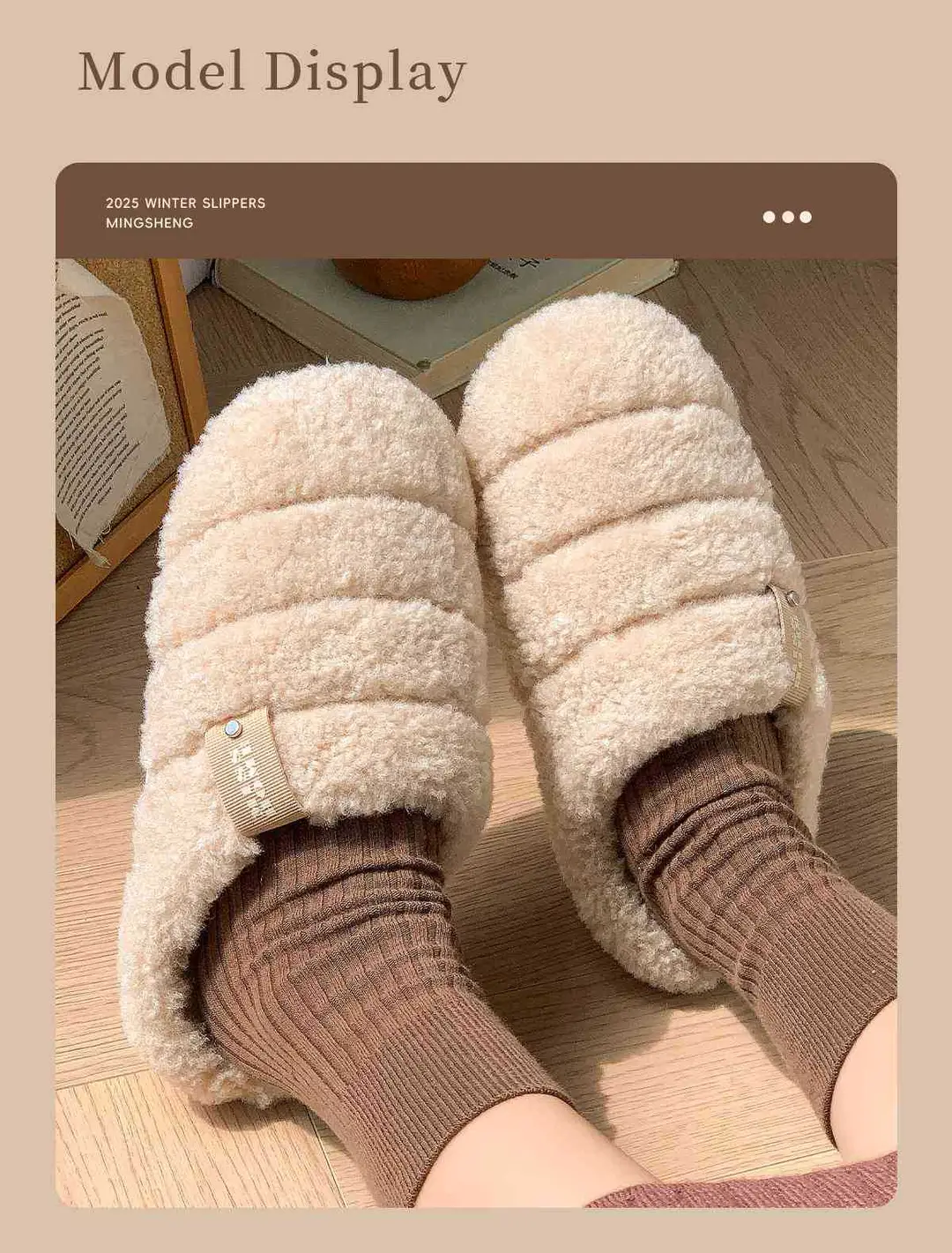 Cotton Slippers for Women Winter 2025 New Indoor Home Household Non-Slip Warm Plus Plush Slippers for Men Winter — feature 4
