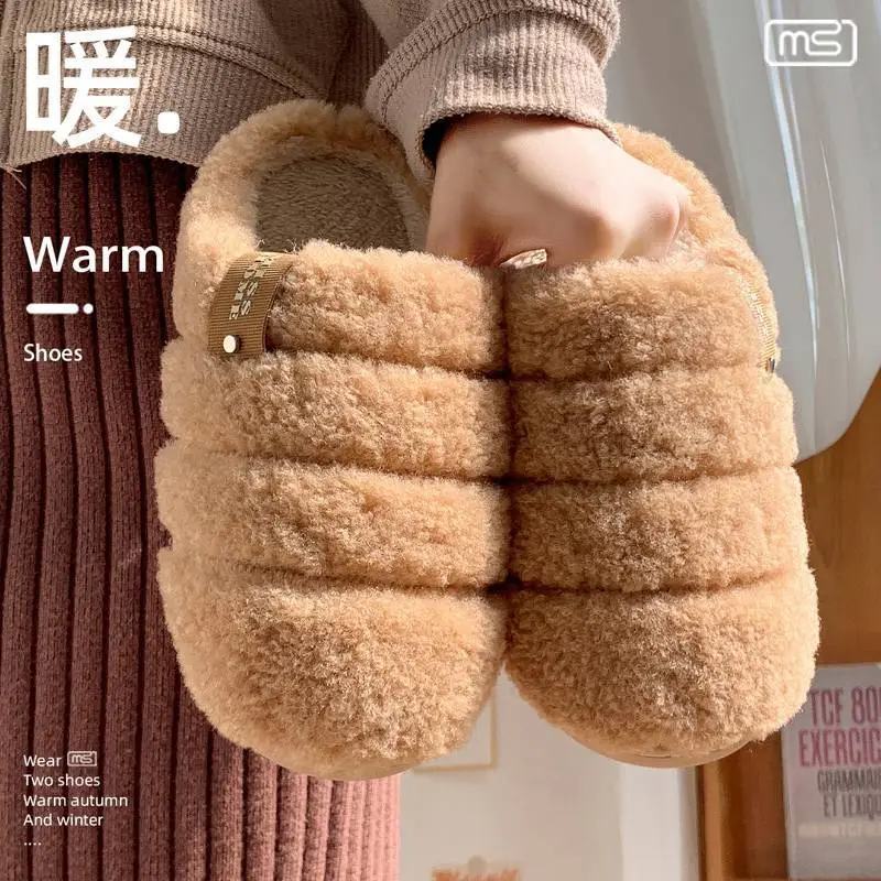 Cotton Slippers for Women Winter 2025 New Indoor Home Household Non-Slip Warm Plus Plush Slippers for Men Winter - Image 2