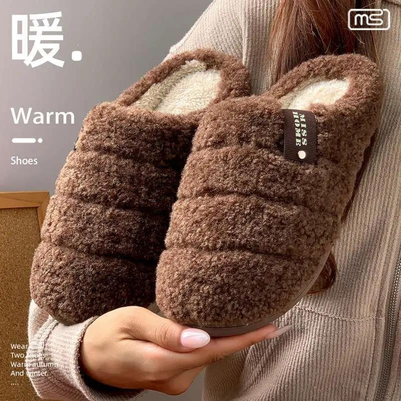 Cotton Slippers for Women Winter 2025 New Indoor Home Household Non-Slip Warm Plus Plush Slippers for Men Winter - Image 3