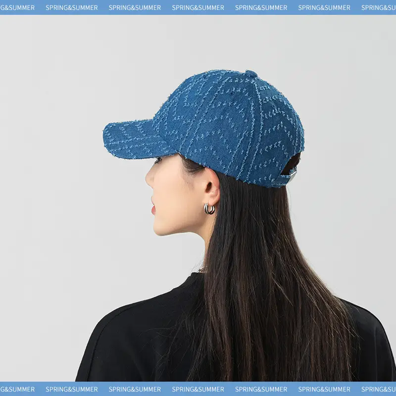 Japanese Retro Wash Denim Duckbill Cap Light Blue Unisex - Image 5