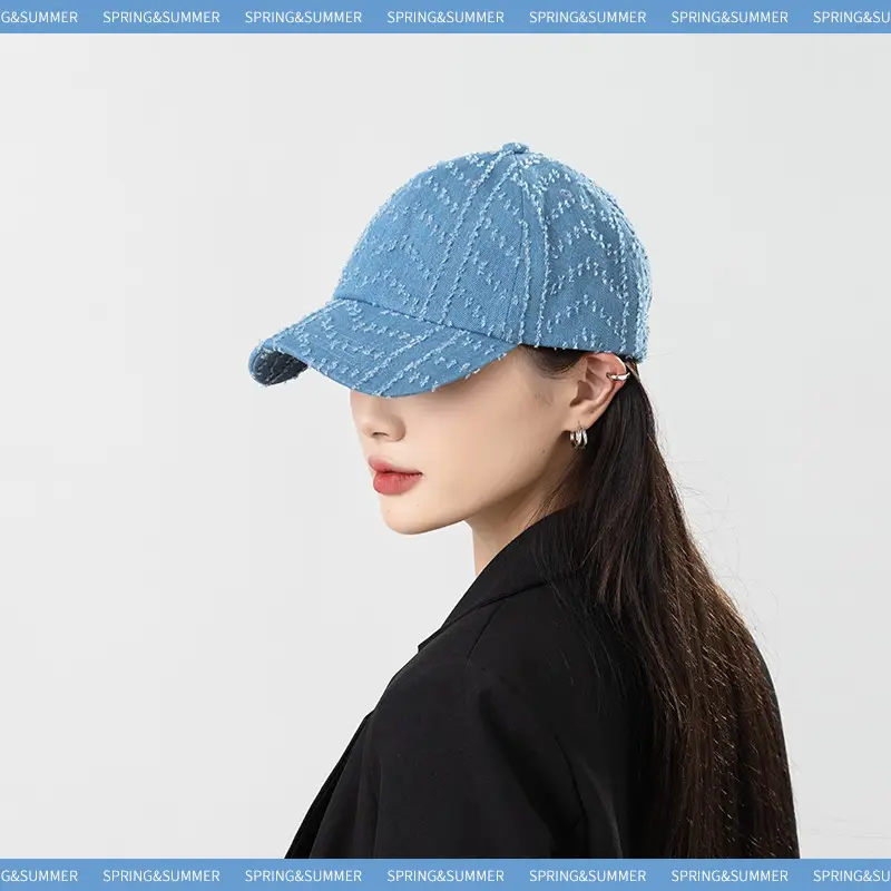 Japanese Retro Wash Denim Duckbill Cap Light Blue Unisex - Image 6
