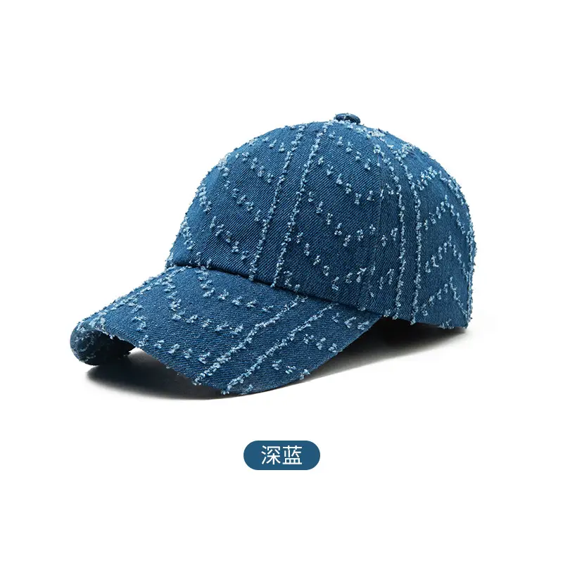 Japanese Retro Wash Denim Duckbill Cap Light Blue Unisex - Image 7